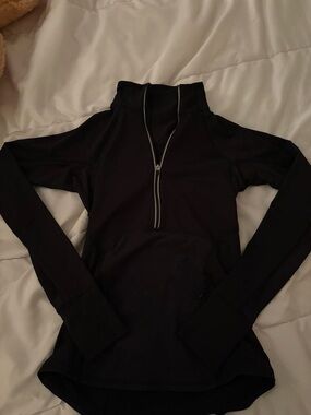 Athleta Black Quarter zip long sleeve jacket